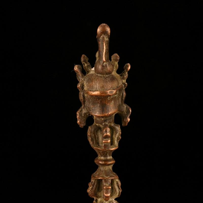 Vintage Hand Vajra Dorje Purple Copper Tibetan Buddhism Devil-Repelling Artifact Ritual Magical Horse Head Jin Gangchu