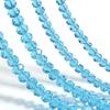 3 4 6 8 10mm Rondelle Faceted Crystal Beads Lake Blue Glass Beads Loose Spacer Beads For Jewelry Making DIY Bracelets Necklace
