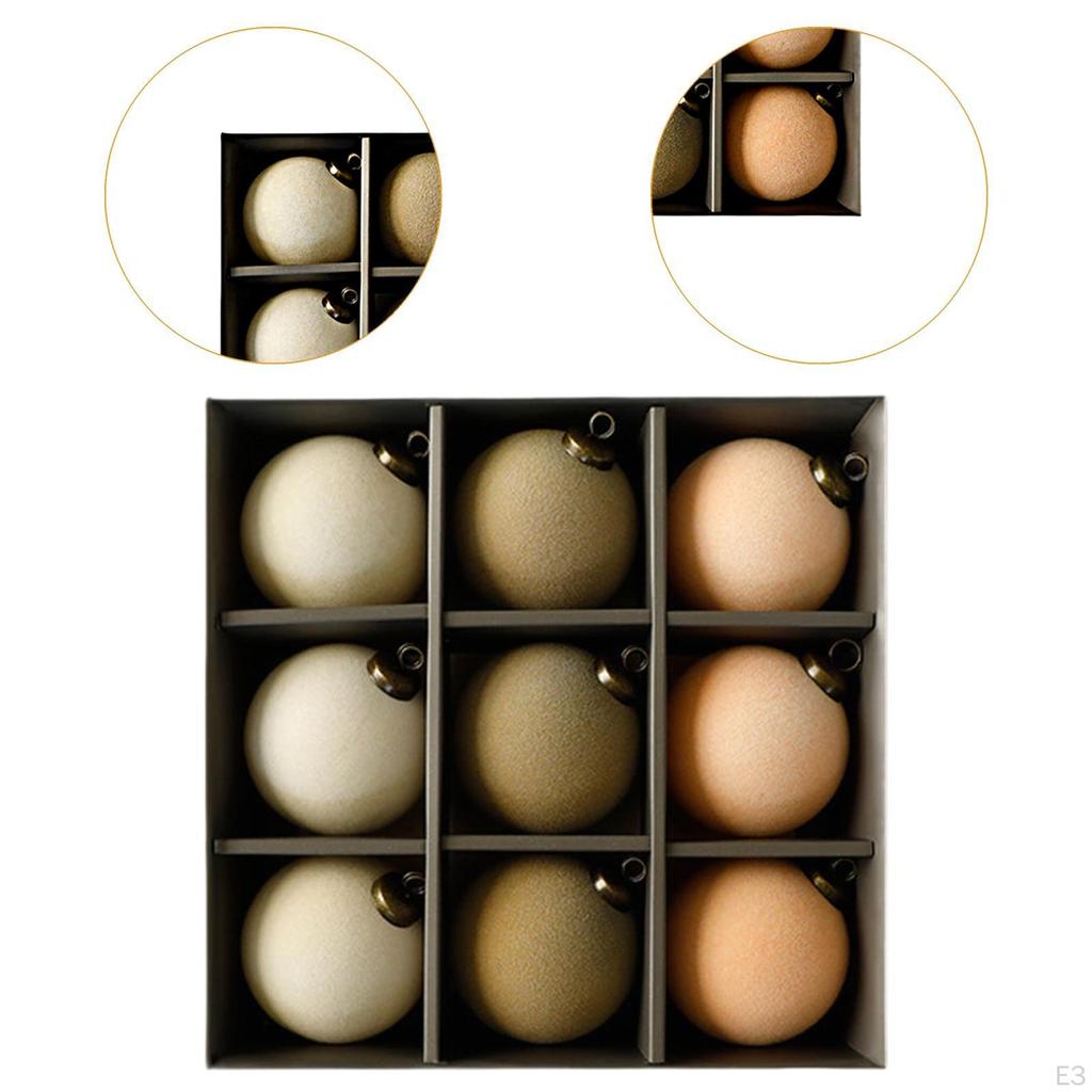 9 Piece Set of Christmas Tree Ornaments for Holiday Decor