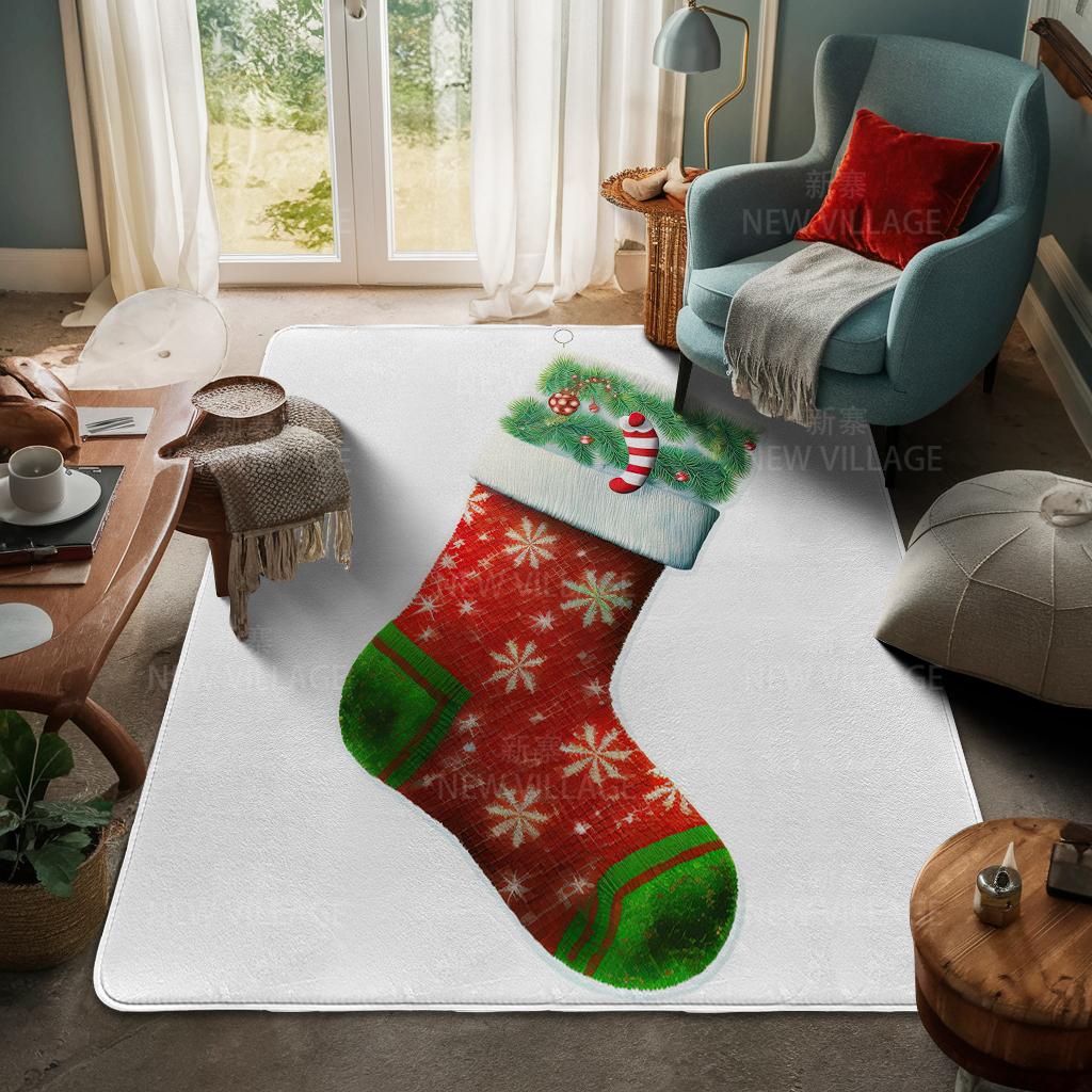 House Entrance Carpet Home Door Mat Living Room Bath Foot Bathroom Non-slip Water Absorption Rugs Bath Merry Christmas Winter