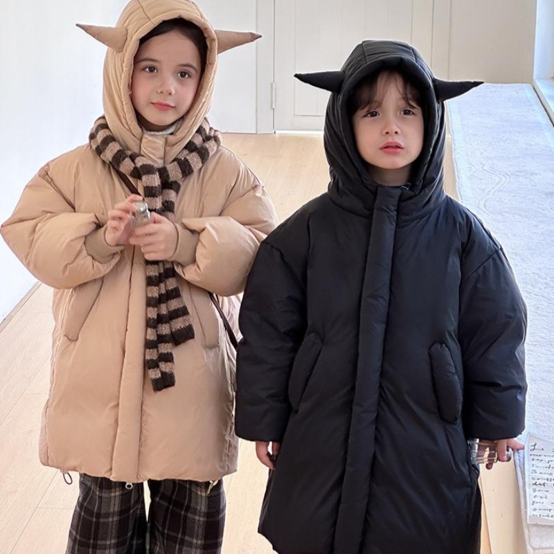 Children's Warm and Cute Mid-length Thick Winter Jacket for Boys and Girls