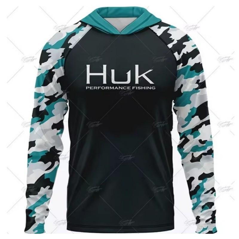 HUK Long-sleeved Hooded Fishing Suit With UV Sun Protection UPF50 + Luya