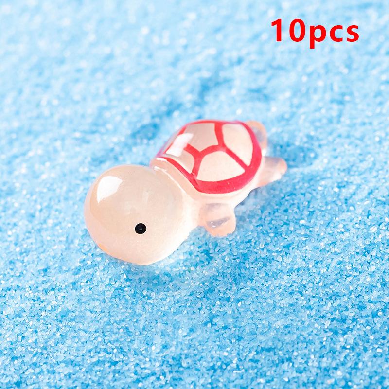 10 stk Mini lysskildpadde Hjemmeinnredning Landskapsarkitektur Harpiks Håndverk Glødende skilpadde Hage Fisketank Miniatyrer Ornamenter Dekorasjon