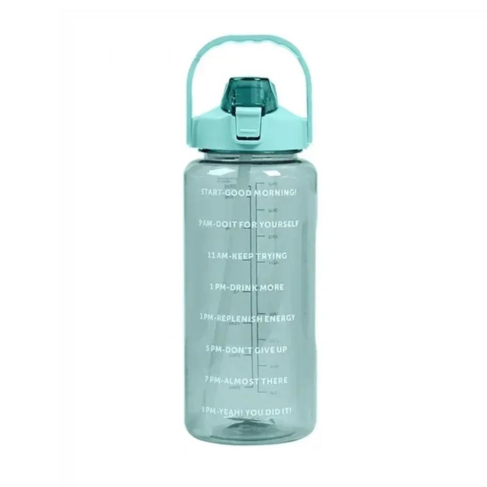 With Time Marker Fitness Straw Cups 2L Drink Bottle Plastic Sports Water Bottles  for Outdoor