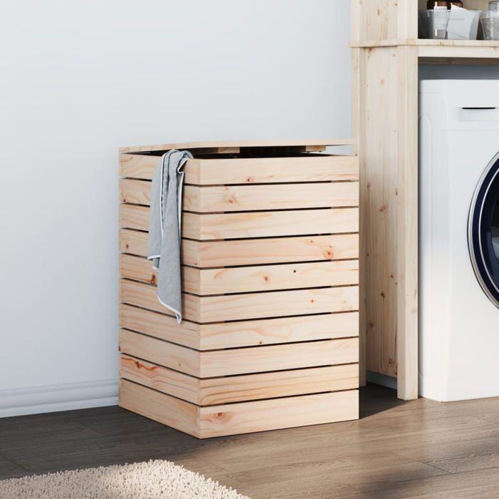 VidaXL Panier à linge 44x44x66 cm bois massif de pin 832317