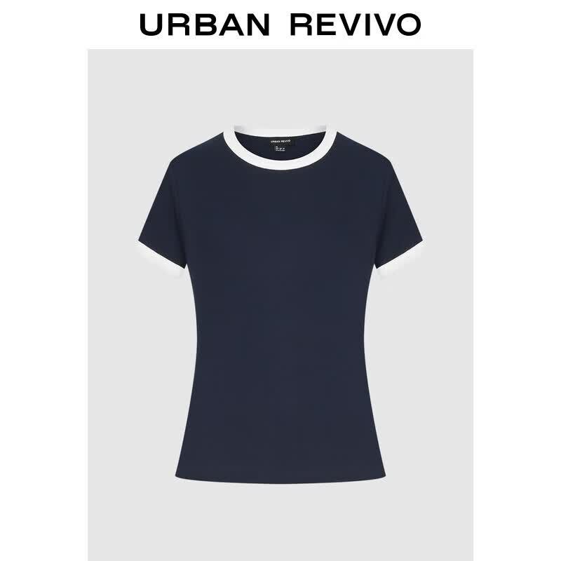 UR Women s Contrast Trim Round Neck T-Shirt UWM450186 S