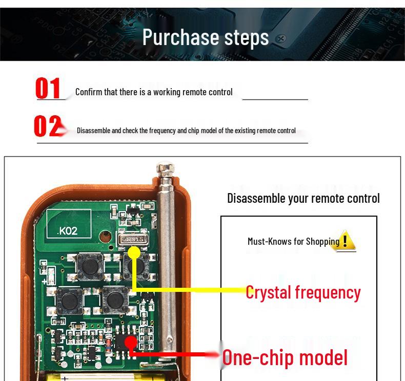 Universal 433/315MHz Remote for Roller Shutters & Garage Doors