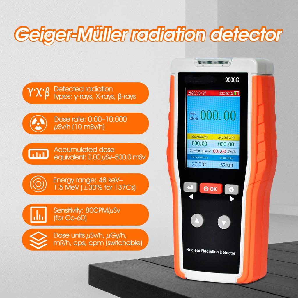Professional Nuclear Radiation Detector and Personal Ionizing Dose Alarm.