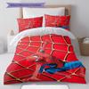 Superhero Series Spider-Man Cartoon Pattern Bedroom Three-piece Duvet Cover Bedding Set for Children.