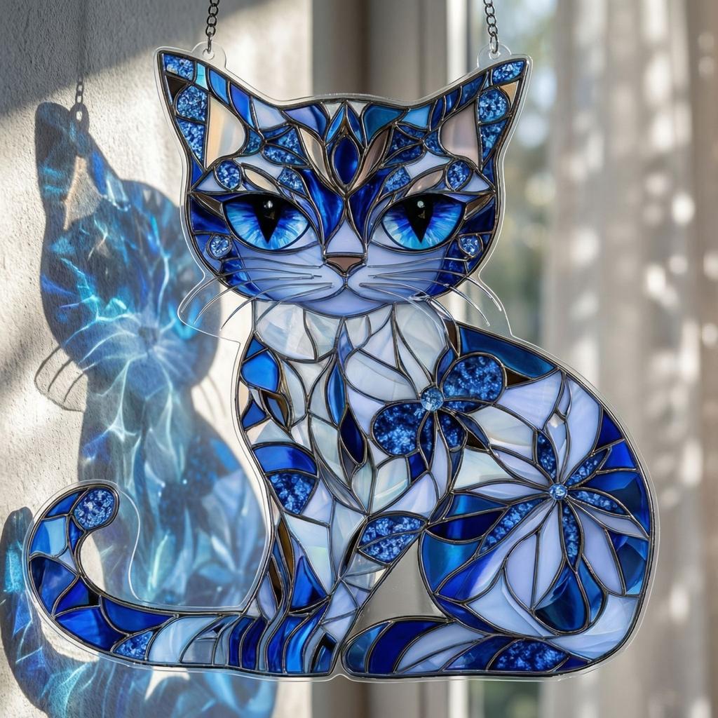 2D Acrylic Blue Light Catcher Decorative Pendant