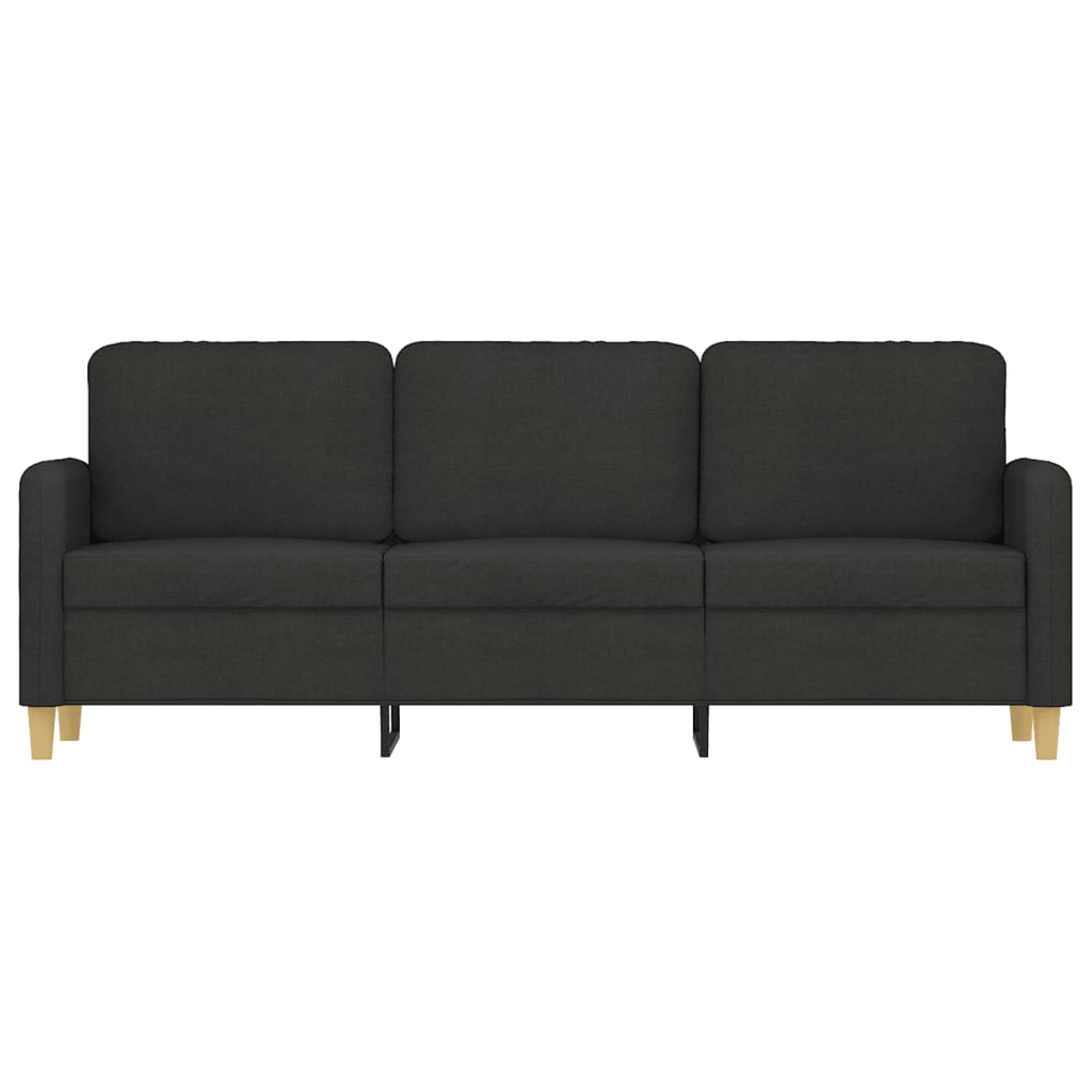 Vidaxl 3-Seater Sofa, Black, 180 Cm, Upholstered In Fabric
