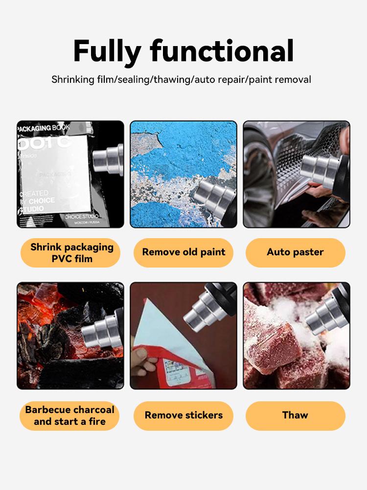 Cordless Heat Gun for Makita 18V Battery Heat Shrink Wrapping Overload Protection Electric Hot Air Gun LED Display(No Battery)