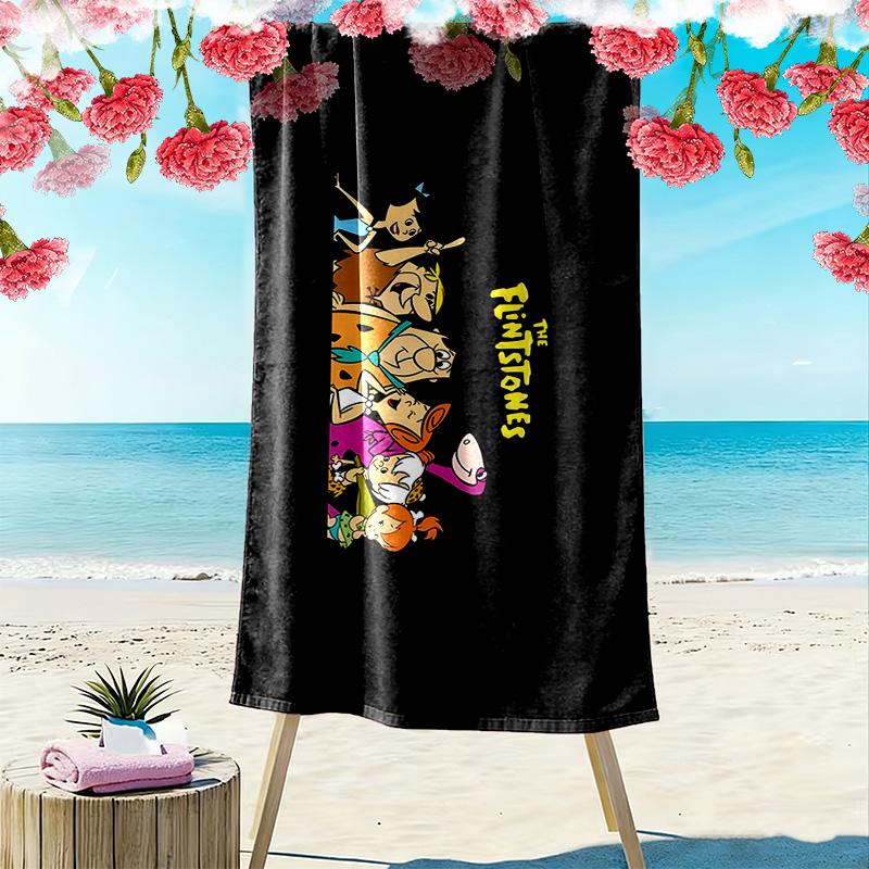 The Flintstones2 Print Beach Towel, Large Soft Quick Dry Towel for Beach Camping Swimming