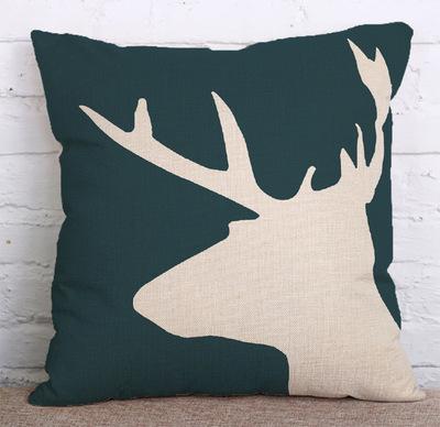Christmas Deer Series Pattern Throw Pillow Cover With Short Plush Print Living Room Sofa Decoration Cushion Cover Pillow Covers