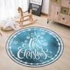 Merry Christmas Round Area Rugs Indoor Cartoon Snowman Throw Circle Rug Entryway Doormat Floor Carpet for Bedroom Living Room
