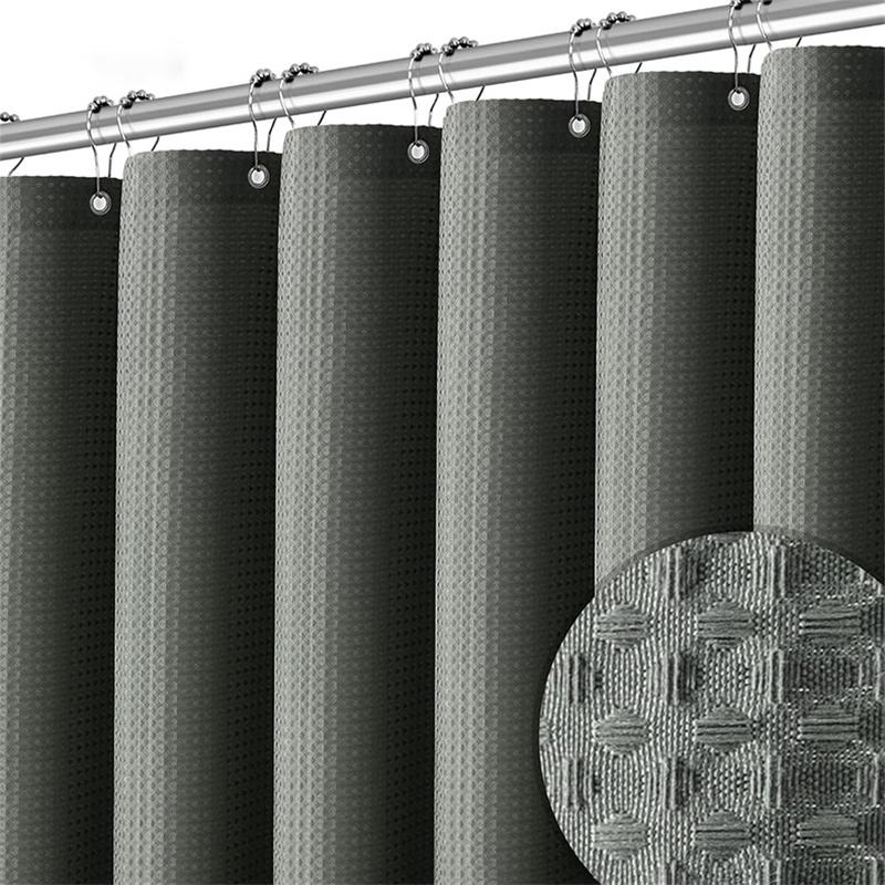 3D Thickened Waterproof Strap with Iron Hook Bathroom Mildew Proof Fabric Partition Curtain Shower Curtain