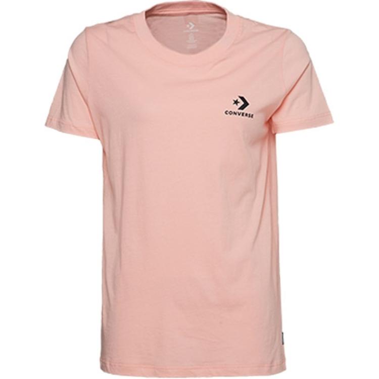 Converse T Shirts Women s Pink Crew Neck Moderate 10017334-A09 M