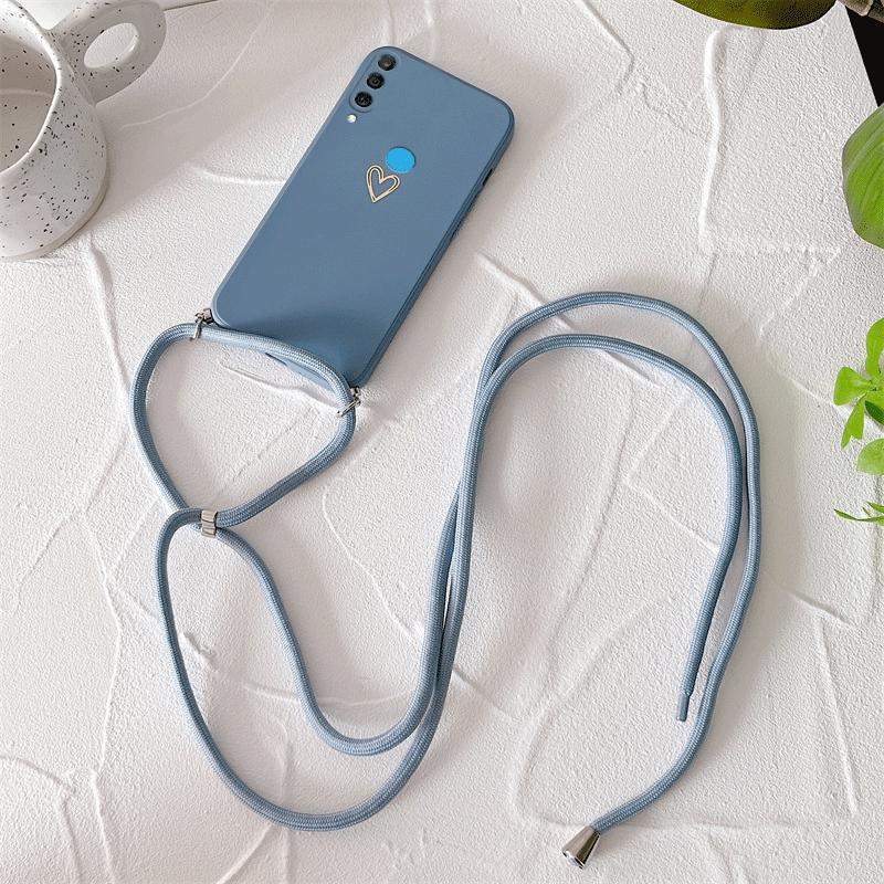 Lanière bandoulière Coque en silicone pour téléphone Pour Huawei P30 P20 P40 Lite Pro Nova 3e 4e 5 5i 8 7 6 se P smart Plus Z P 30 Housse Nova 7 Pro&With Lanyard