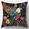 4Pcs Double-Sided Printed Throw Pillow Covers, Cat Leopard Owl Eagle Print Cushion Cases, Boho Decor For Bedroom Living Room
