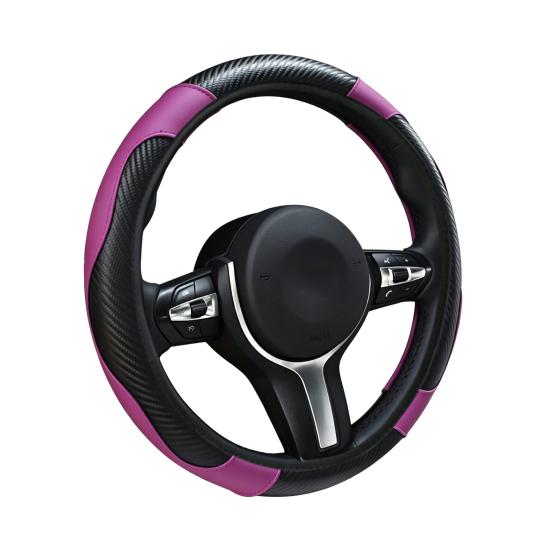 

Leather Steering Wheel Cover Non-Slip Car Steering Wrap with Honeycomb Ventilation 38cm