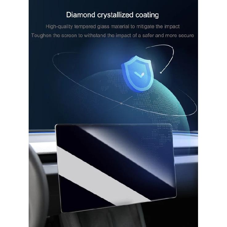For Tesla Model Y Juniper Model 3 Highland Front Navigation Tempered Film Rear Screen Tempered Glass Film Anti-explosion Protect
