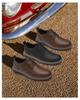 Men's Genuine Leather Breathable Casual Shoes - Versatile Retro Design, Soft Sole, Large Size, Fashionable and Comfortable.