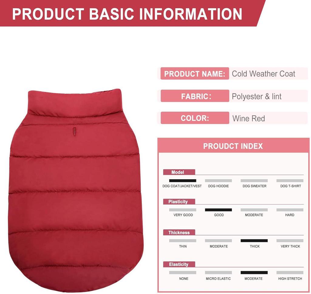 Waterproof Windproof Winter Dog Coat: Warm Pet Vest for Cold Weather