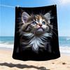 1pc Kitten Outdoor Blanket Soft Flannel Cozy for Travel & Camping All Season