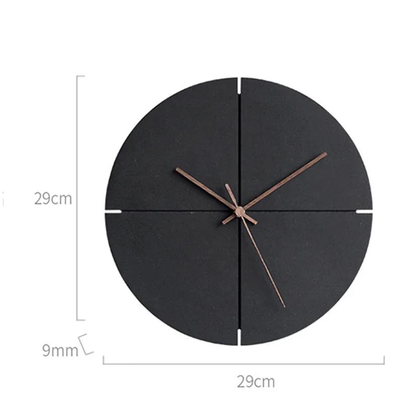 

Nordic Minimalist Wooden Wall Clock, Black Mute Wall Clock, Home Decoration, Living Room, Kitchen Personality, 1Pc чёрный