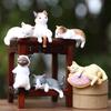 Car Ornament Lightweight Mini Cat Figurine Computer Monitor Office Desk Decoration Car Dashboard Accessories