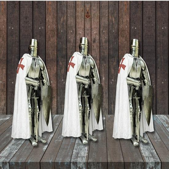 Mittelalterlicher tragbarer vollständiger Rüstungsanzug, Kreuzritter-Kampf, komplette Körperrüstung, Ritter-Halloween-Cosplay