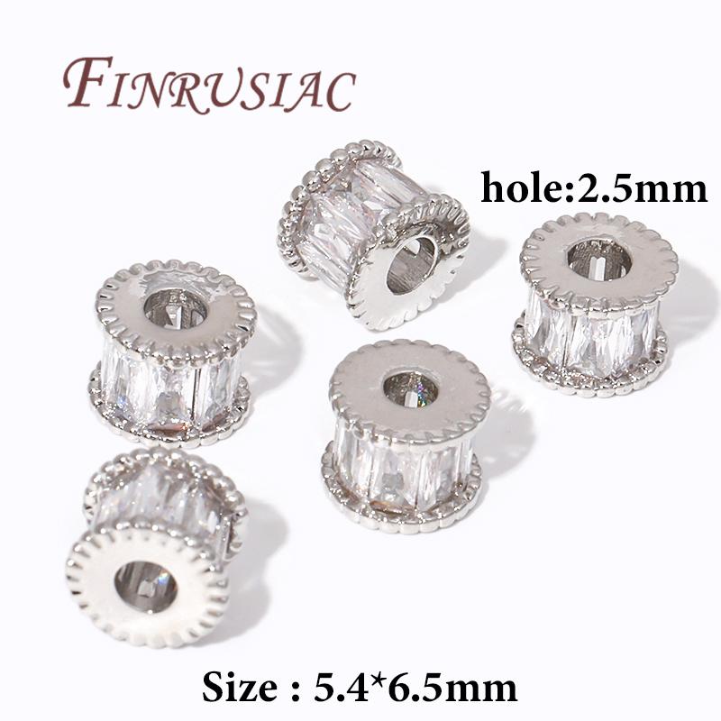 18K Gold Plated Zirkon Kristall Perlen Für Armbänder, Abstandshalter Perlen Für Schmuckherstellung DIY Fundstücke Zubehör,Perlen Trenner