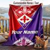 Flannel Blanket Fiorentina FC Print Custom Name Text Soft Throw for Sofa Bed