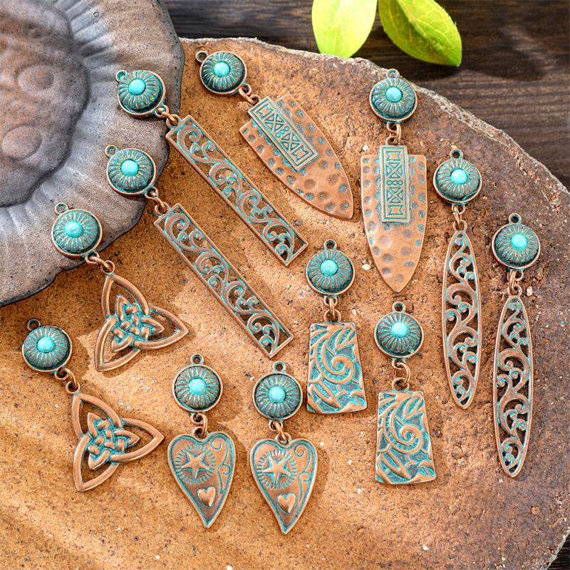 2Pcs Vintage Ethnic Bohemia Pendants For Women Earrings Necklaces Pendants Charms Jewelry Making Diy Jewelry Accessories