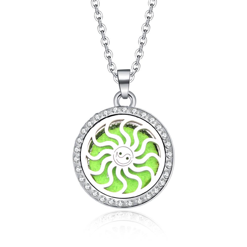 In-Stock Aromatherapy Hollow Diamond Pendant Necklace