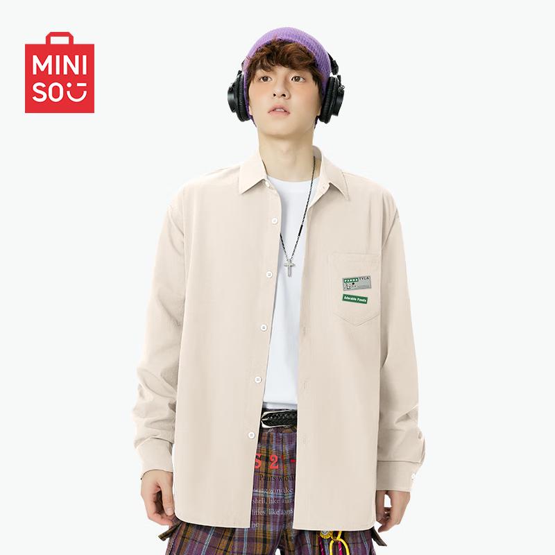 MINISO Men s Casual Loose-Fit Long-Sleeve Shirt XL