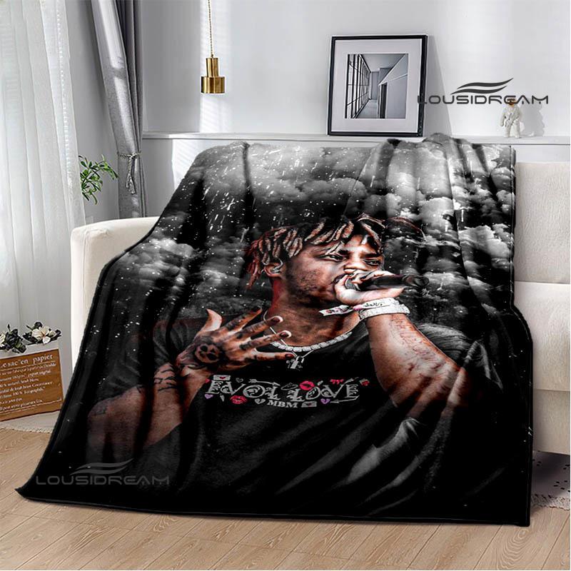 3D Rapper Juice Wrld 999 Retro Printed blankets Flannel Warm blanket Soft Cozy Blanket Travel Blankets bed linings Birthday Gift