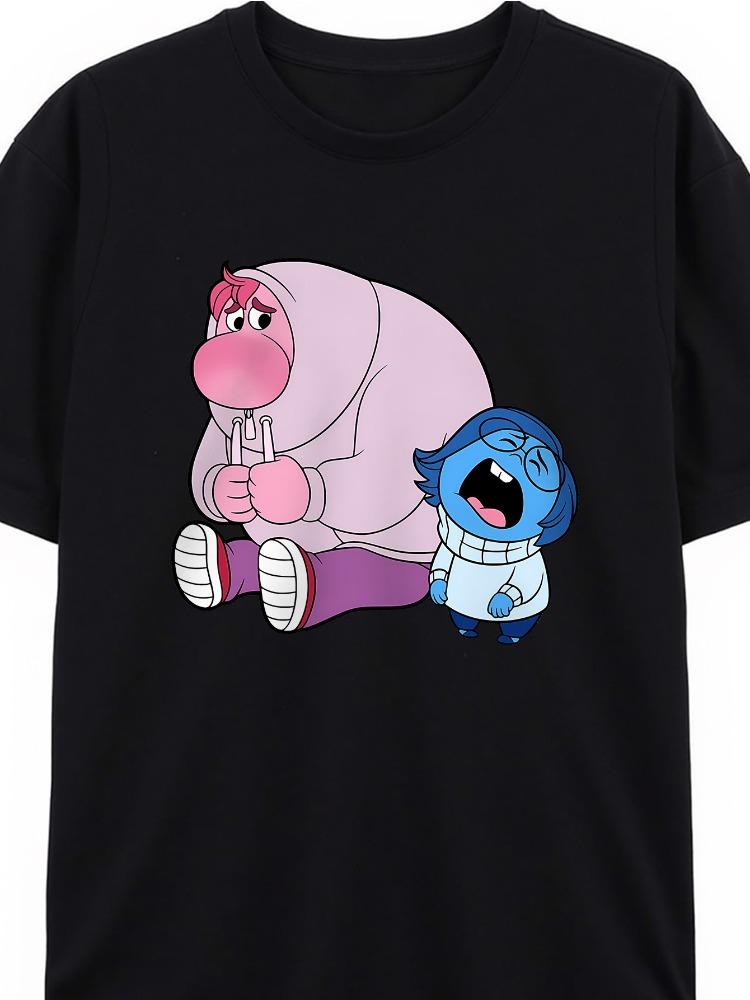 

Unisexs Print Cotton TShirt Soft and Casual Short Sleeve Featuring Fun Cartoon Character Prints Perfect for Everyday Wear S
