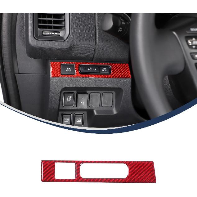 Headlight Switch Button Frame Cover Trim Compatible with Nisan Frontier 2022-2024,Soft Carbon Fiber Center Console Head Light Lamp Control Switch