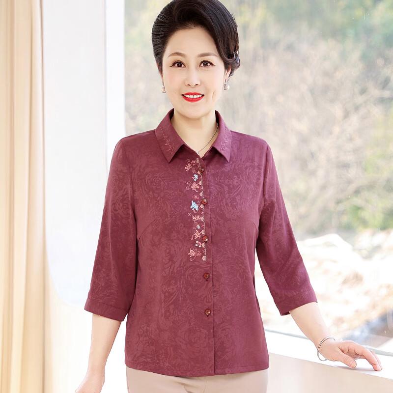 Women s Embroidered Floral Spring Blouse L