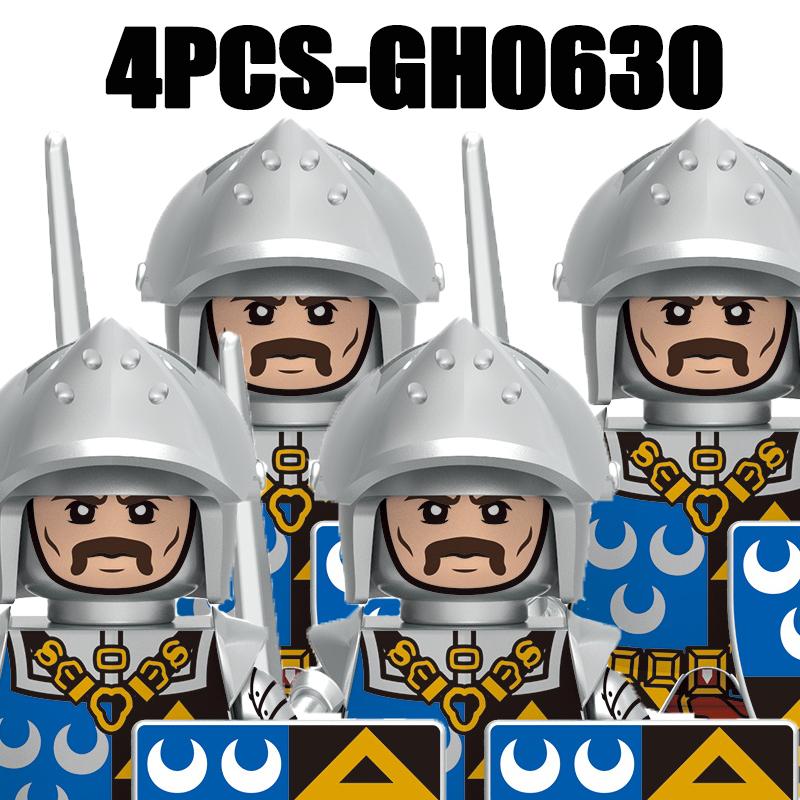 Medieval Military Europe King Soldier Figures Building Blocks Castle Lion Knight Sword Infantry Weapon Warrior Bricks Toys Gifts