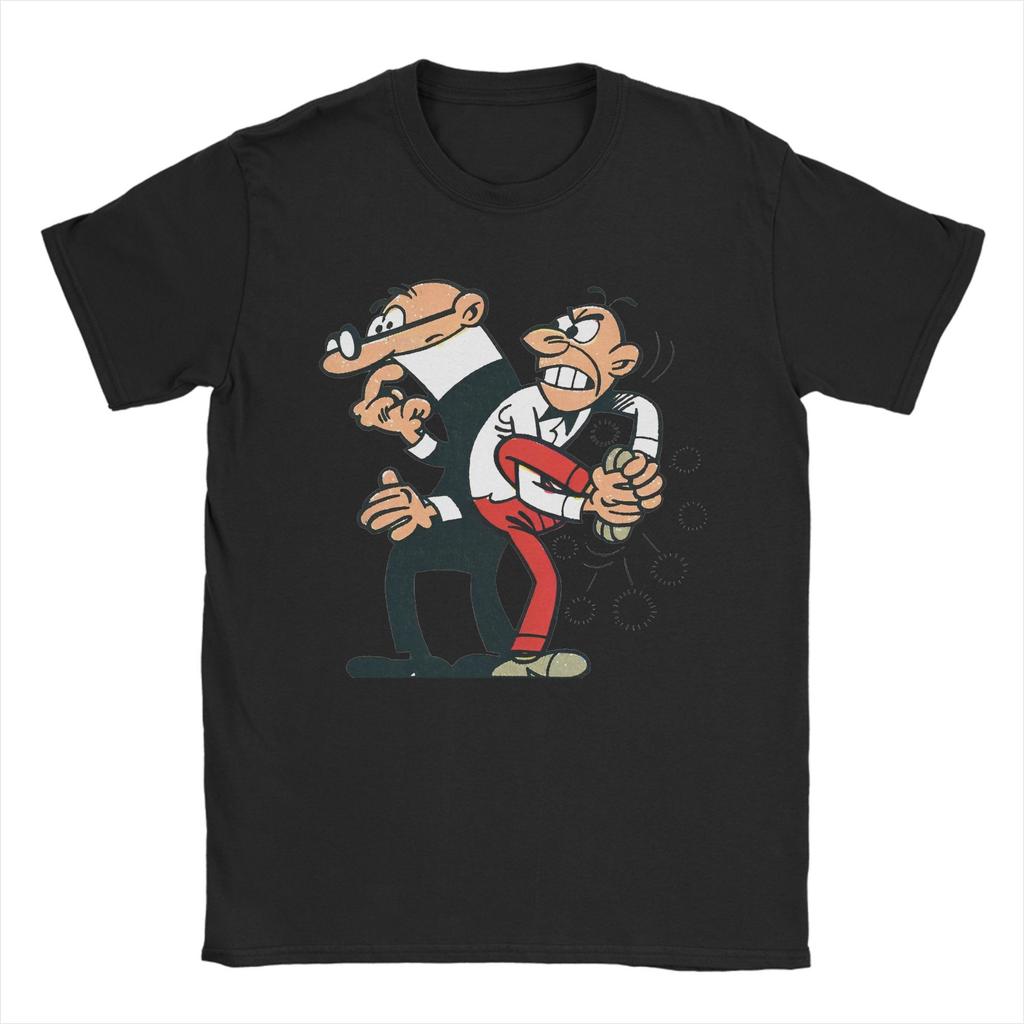 Männer Frauen Bedrucktes Mort & Phil Mortadelo y Filemón T-Shirt Reines Baumwoll-T-Shirt Kleidung