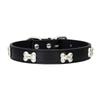 New pet PU leather bone dog collar for cross - border spot wholesale, can be matched with traction belt