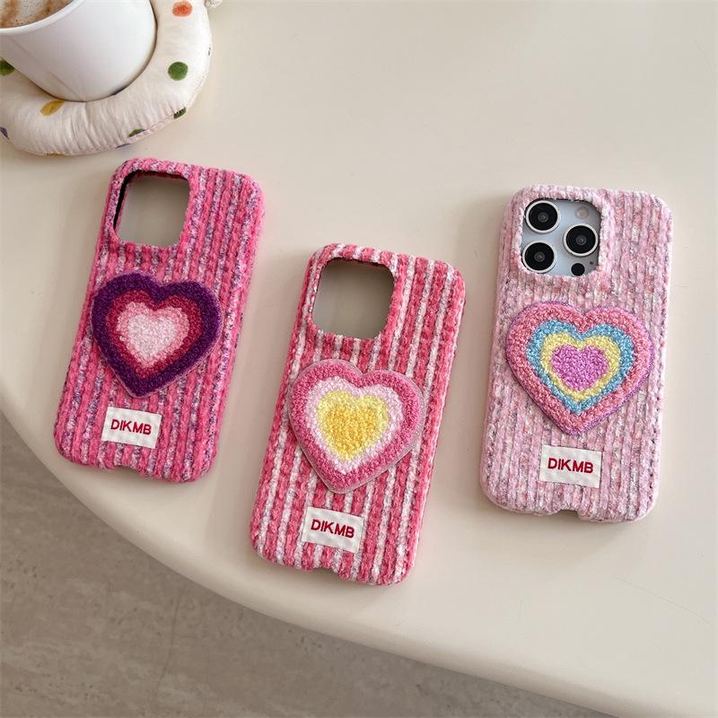 New Autumn and Winter Velvet Corduroy Phone case Girl's love Soft case Suitable for IPhone17 16 15 ProMax Phone case