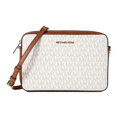 PVC Shoulder Bag Large Women's Vanilla & Oak 35F8GTTC3B-VANILLA ACORN