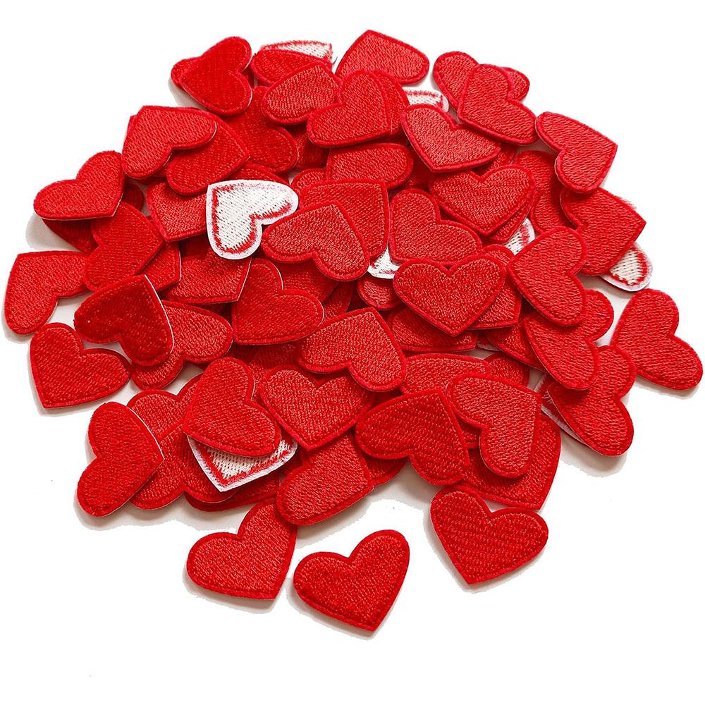 20 ks Barevné nášivky ve tvaru srdce s výšivkou srdce, aplikace, nášivka na oblečení, dekorace