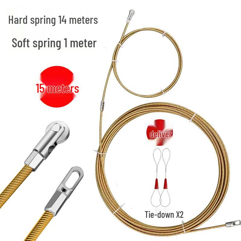 Universal Steel Wire Pipe Threading Tool - Manual Spring Head Electrician Puller