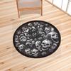 Skeleton Fire Pit Skeleton Printed Carpet Weird Decorative Circular Door Mat Living Room Bedroom Horror Home Decor Carpet