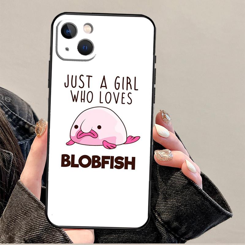 Cartoon Blobfish Phone Case For iPhone 17 Pro Max 17 Air 14 13 12 11 15 16 Pro Max mini 16 Plus 16e Cover