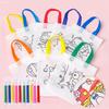 DIY Graffiti-Tasche mit Malstift Karneval Tierkunst Party Goodie-Bags für Kinder Öko Wiederverwendbare Mini Vlies-Einkaufstasche